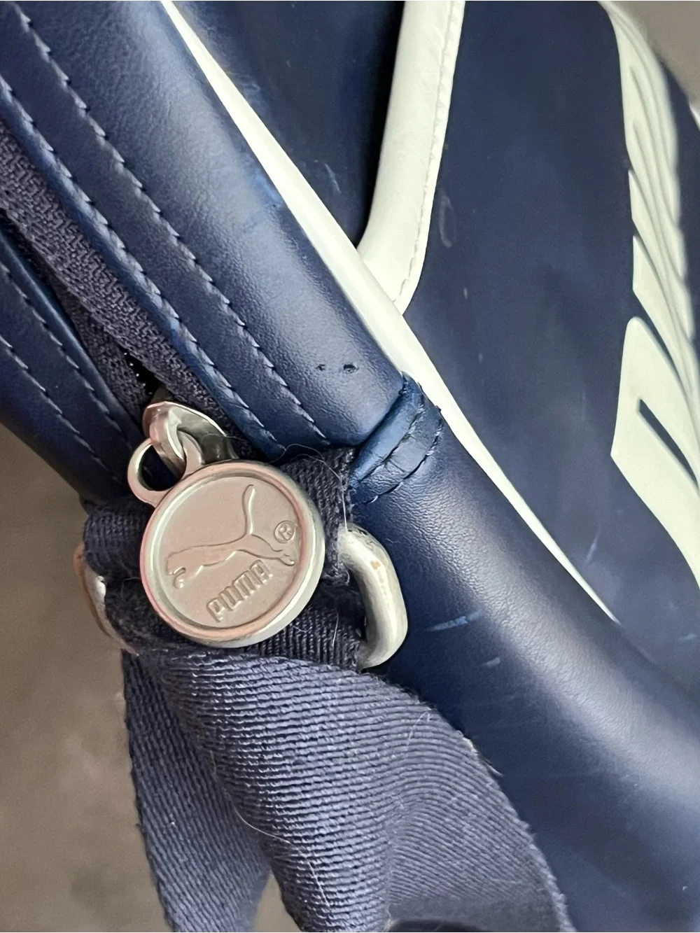 Vintage Puma Navy and White Crossbody Shoulder Bag